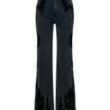 Veronica Beard - Crosbie Embroidered Slim Wide-Leg Jean