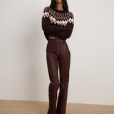 Veronica Beard - Crosbie Coated Slim Wide-Leg Jean