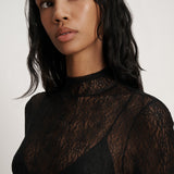 Veronica Beard - Nate Lace Mock-Neck Top