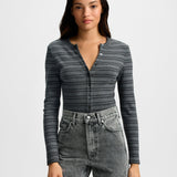 Veronica Beard - Dilia Striped Button-Down T-Shirt 