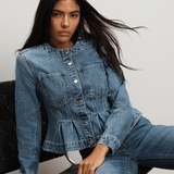 Veronica Beard - Zahara Peplum Denim Jacket