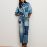 Veronica Beard - Dylan Patchwork Straight-Leg Jean