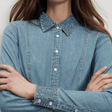 Veronica Beard - Eddie Embellished Chambray Shirt