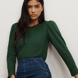 Veronica Beard - Bouvet Smocked-Shoulder T-Shirt