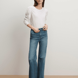 Veronica Beard - Bouvet Smocked-Shoulder T-Shirt