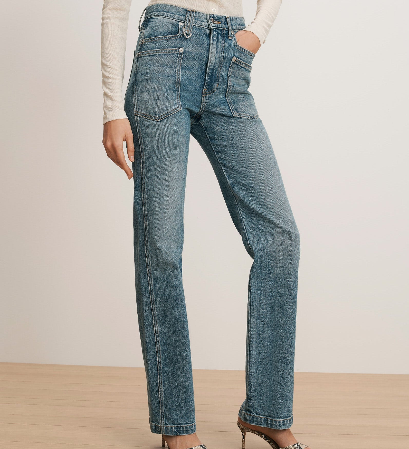 Veronica Beard - Dylan Patch - Pocket Straight - Leg Jean