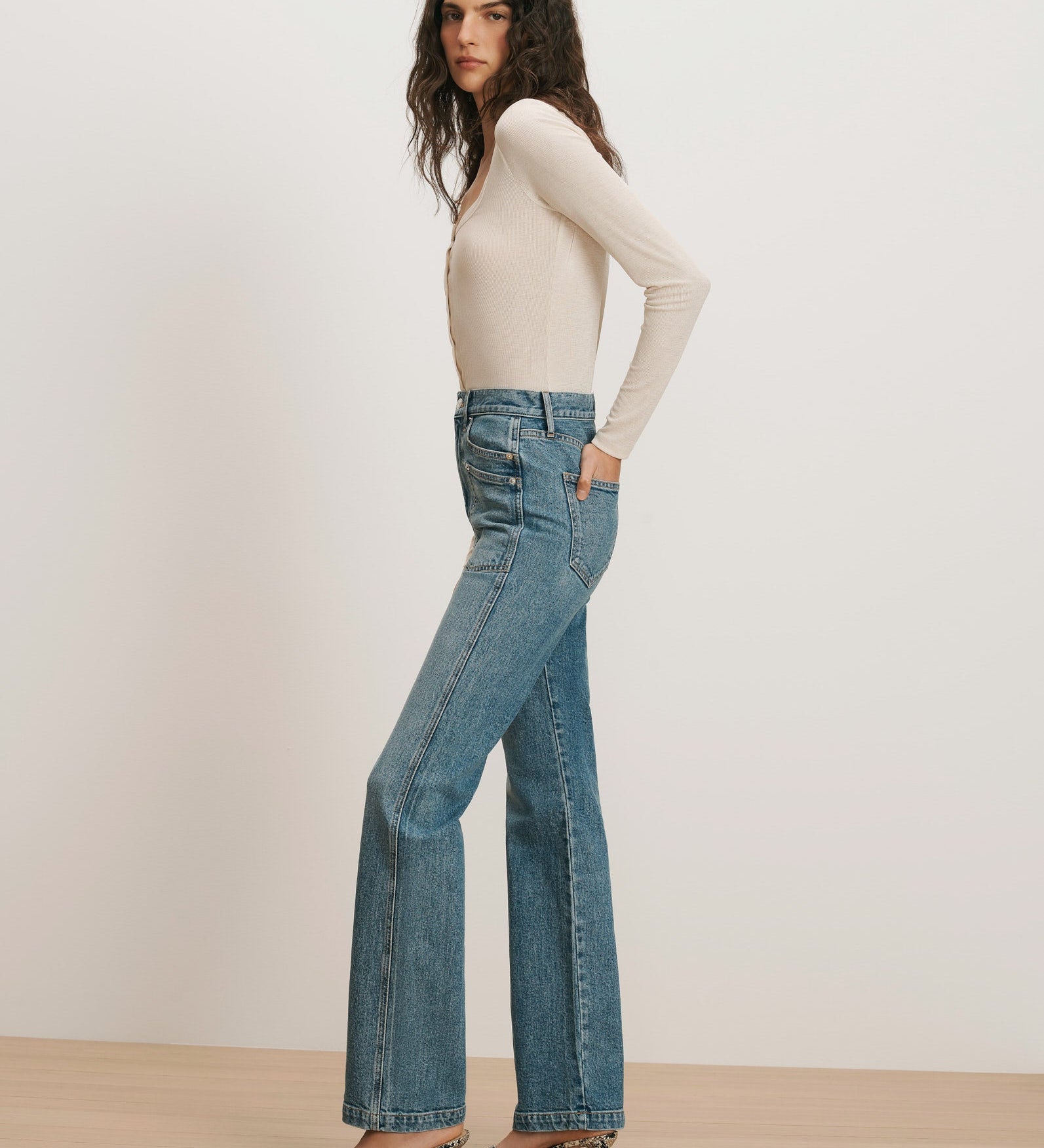 Veronica Beard - Dylan Patch - Pocket Straight - Leg Jean