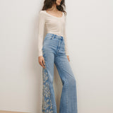 Veronica Beard - Joplin Embroidered Flare Jean
