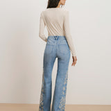 Veronica Beard - Joplin Embroidered Flare Jean
