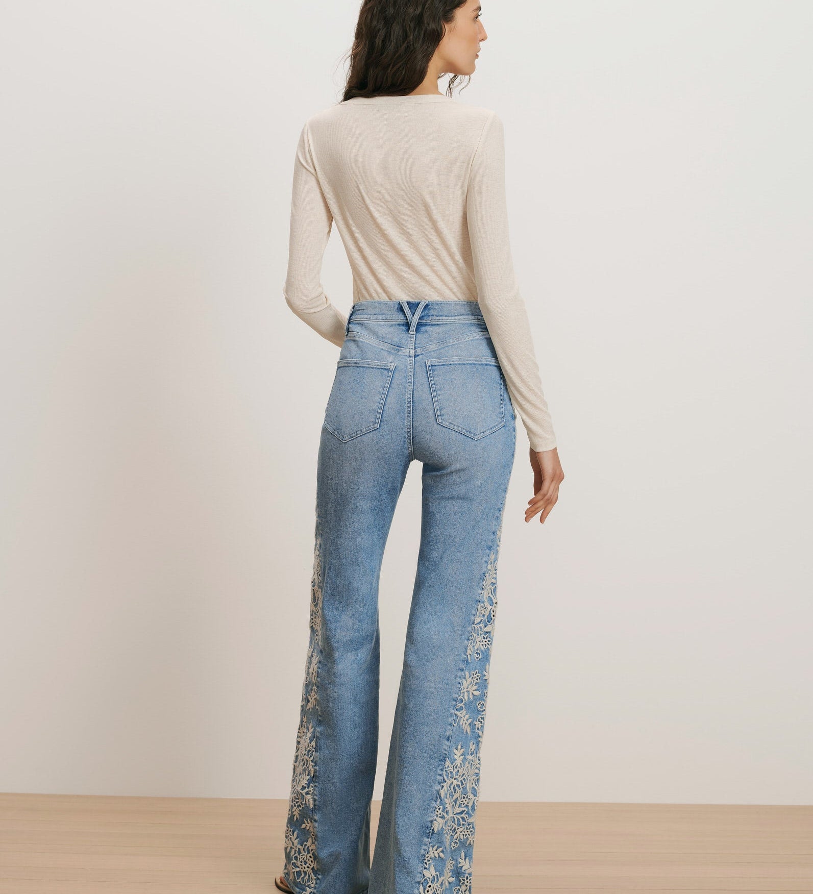 Veronica Beard - Joplin Embroidered Flare Jean