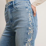 Veronica Beard - Joplin Embroidered Flare Jean
