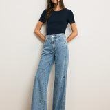 Veronica Beard - Kasey Embellished Wide - Leg Jean