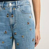 Veronica Beard - Kasey Embellished Wide - Leg Jean