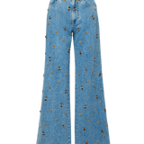 Veronica Beard - Kasey Embellished Wide - Leg Jean