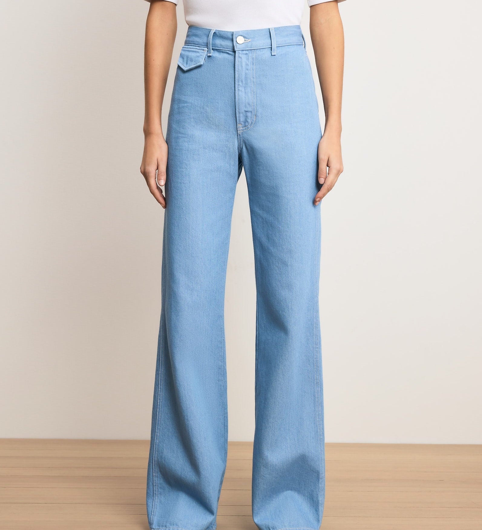 Veronica Beard - Crosbie Flap - Pocket Slim Wide - Leg Jean