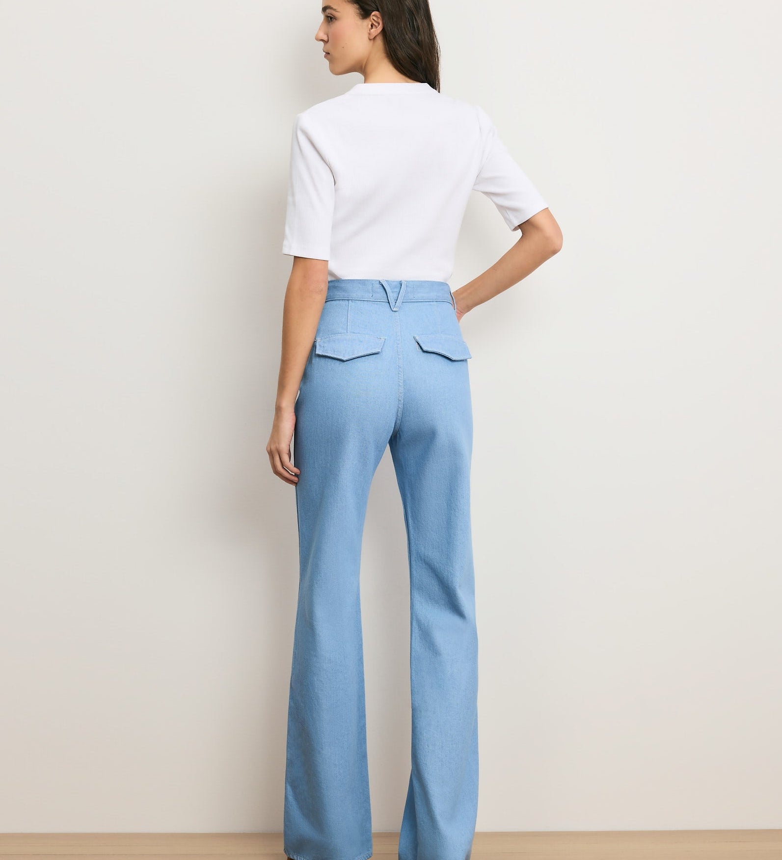Veronica Beard - Crosbie Flap - Pocket Slim Wide - Leg Jean