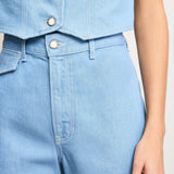 Veronica Beard - Crosbie Flap - Pocket Slim Wide - Leg Jean
