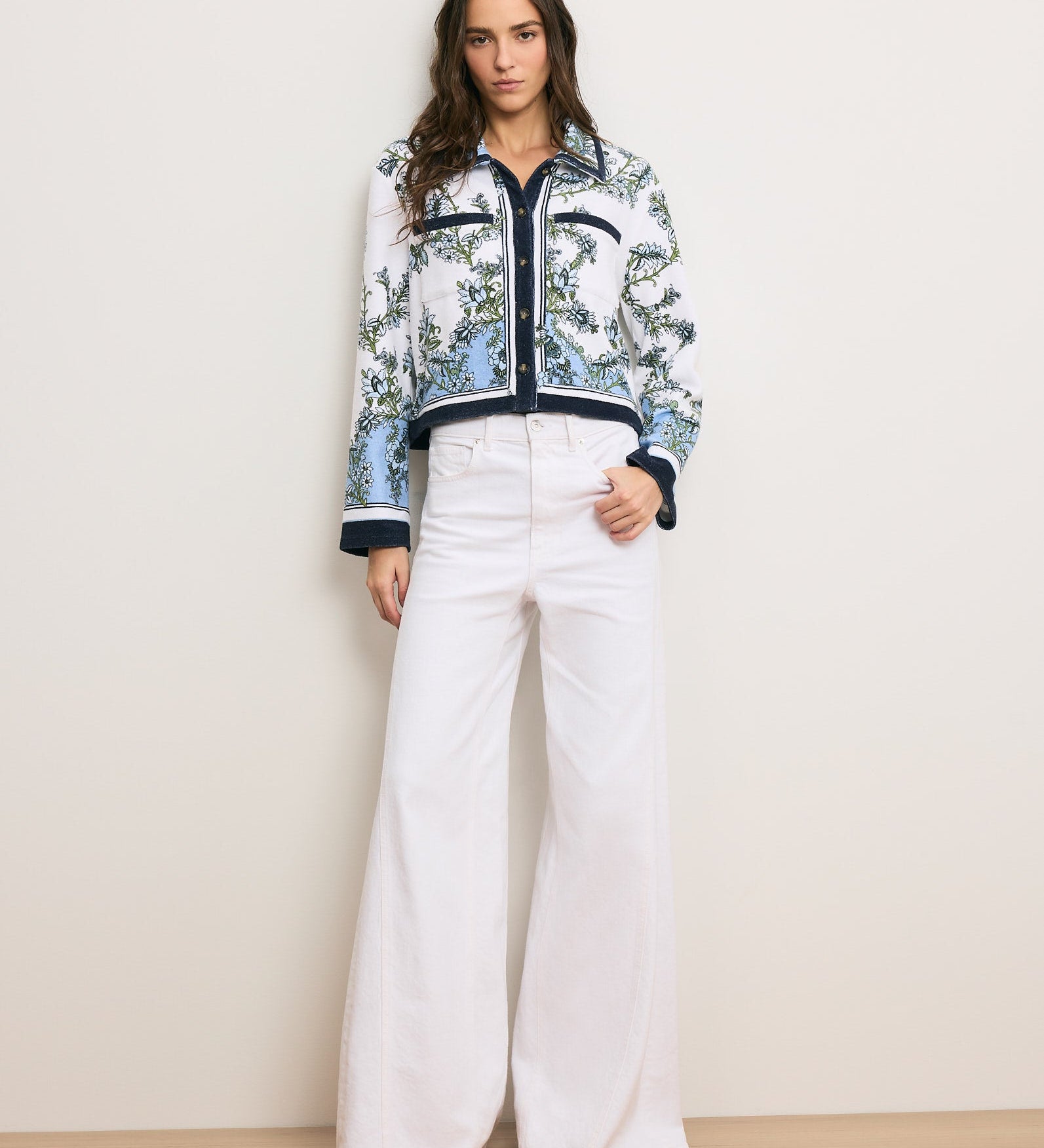 Veronica Beard - Novelle Terry Button - Down Shirt