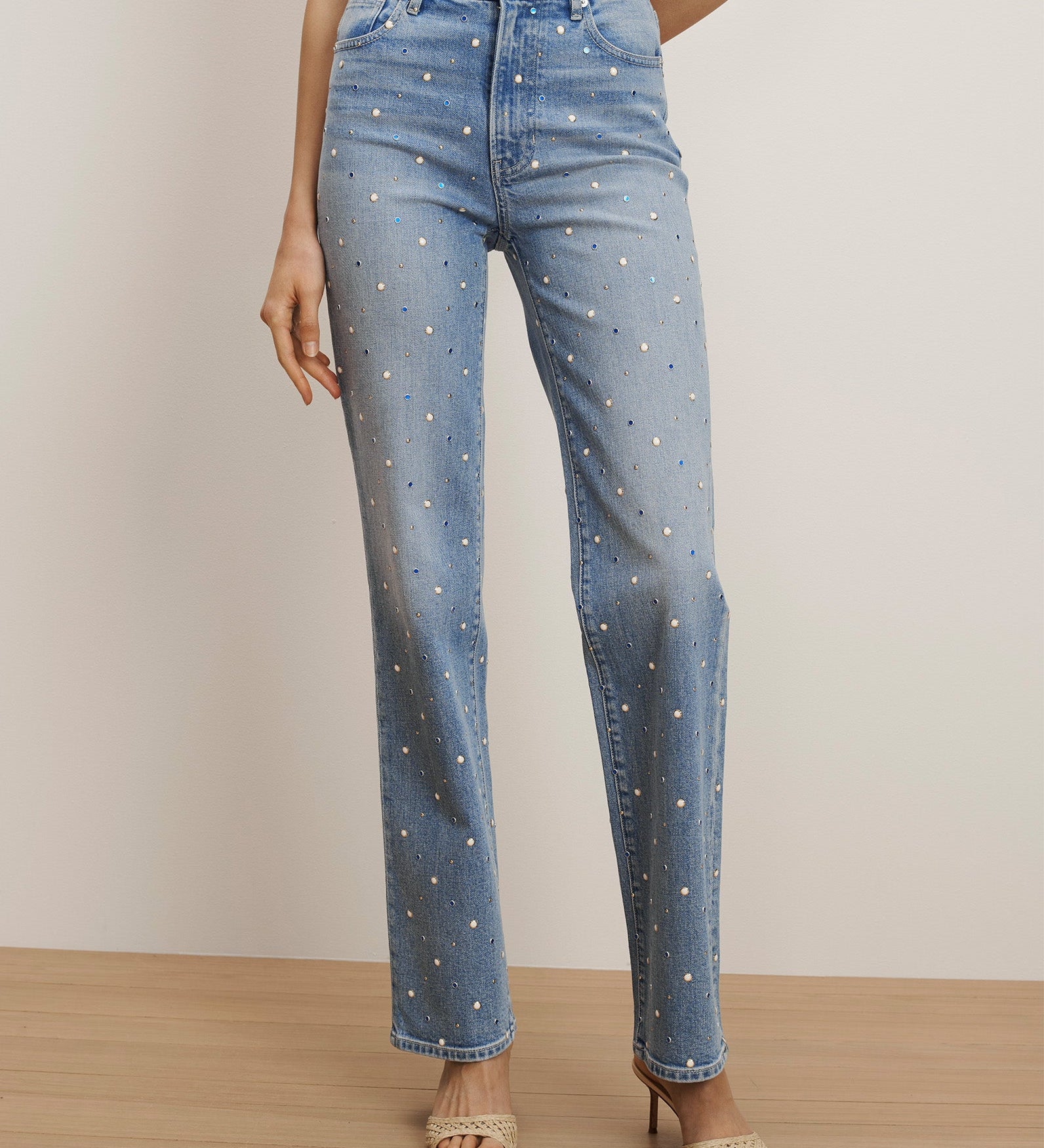 Veronica Beard - Dylan Embellished Straight - Leg Jean