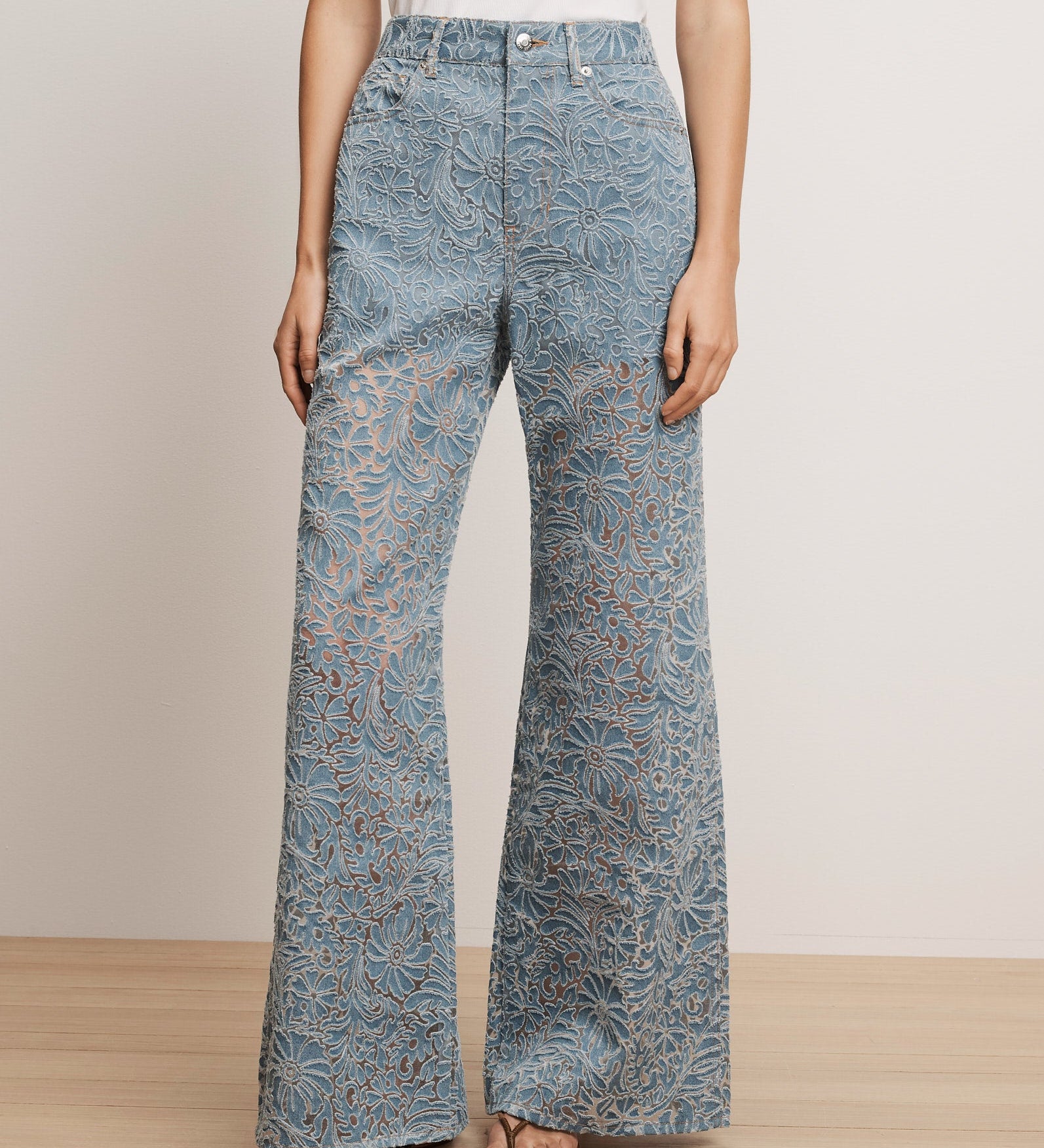 Veronica Beard - Taylor Burnout Wide - Leg Jean