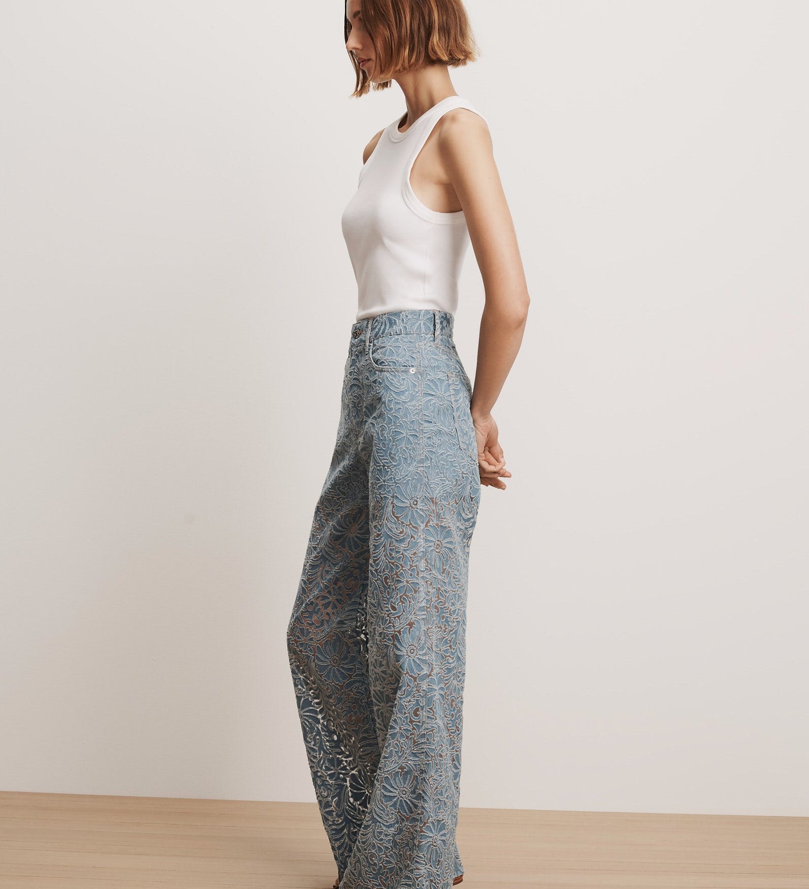 Veronica Beard - Taylor Burnout Wide - Leg Jean