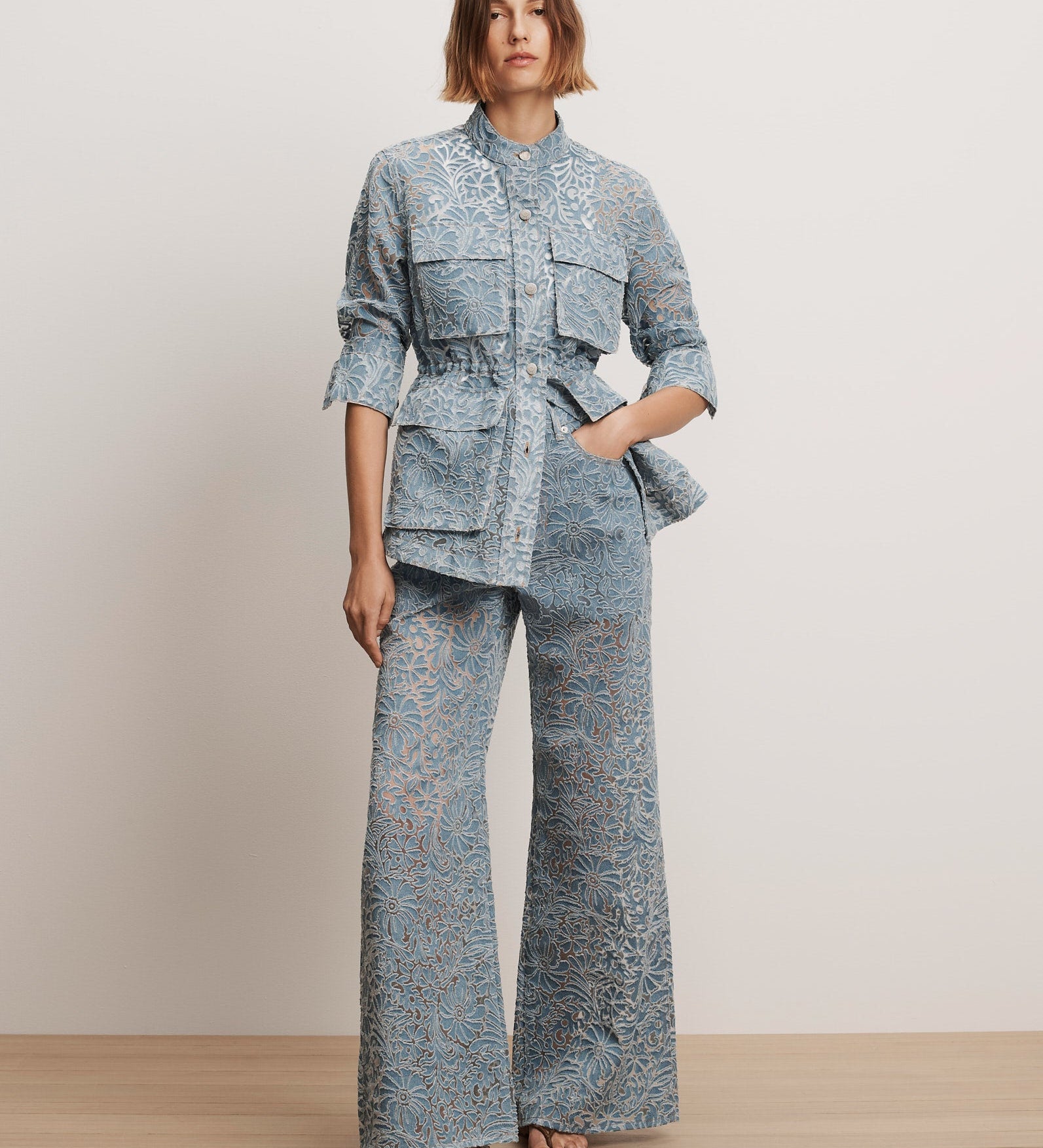 Veronica Beard - Taylor Burnout Wide - Leg Jean