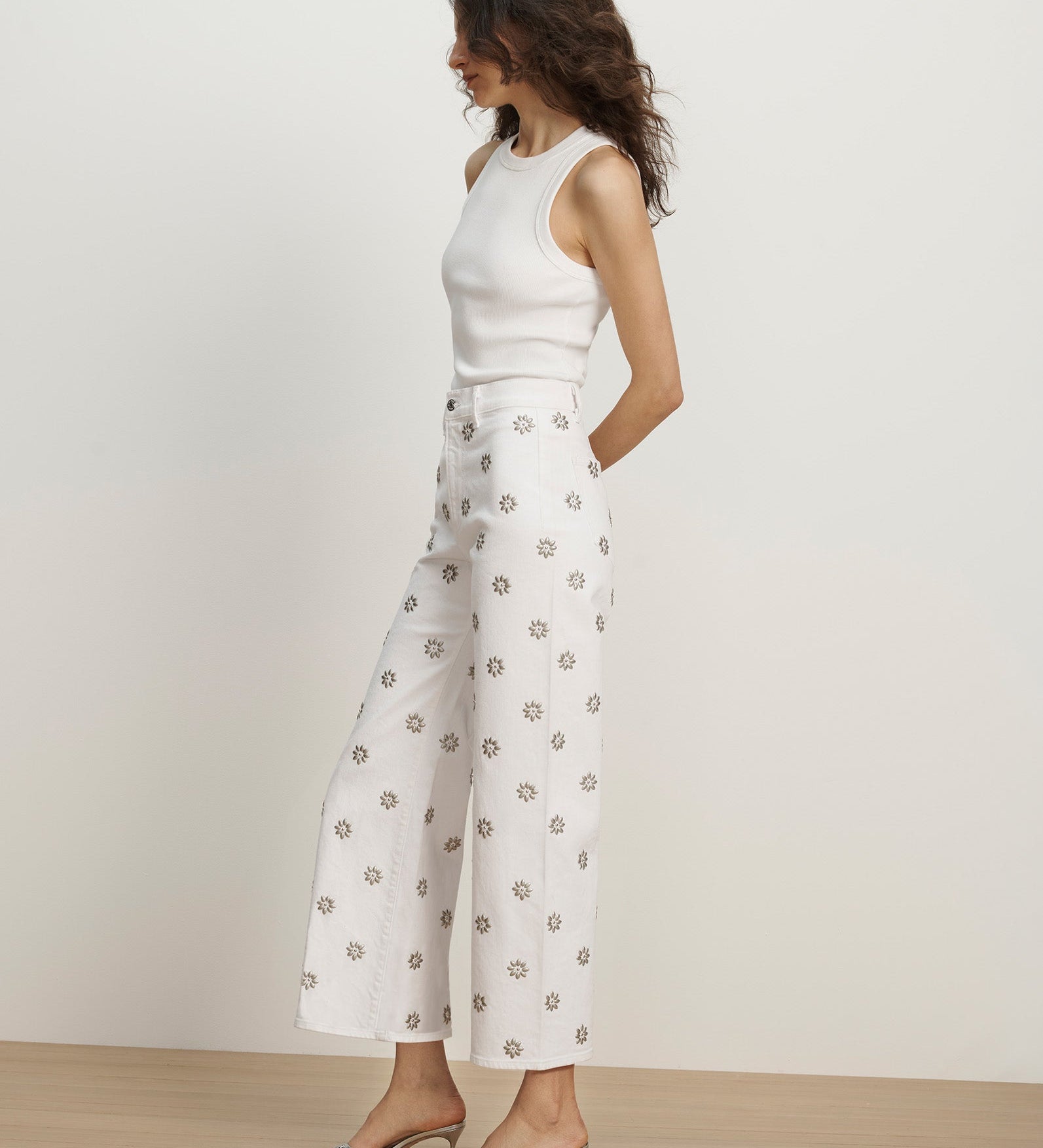 Veronica Beard - Grant Studded Wide - Leg Jean