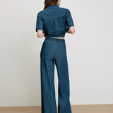Veronica Beard - Digby Wide - Leg Chambray Pant