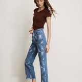 Veronica Beard - Dylan Quilt - Print Straight - Leg Jean