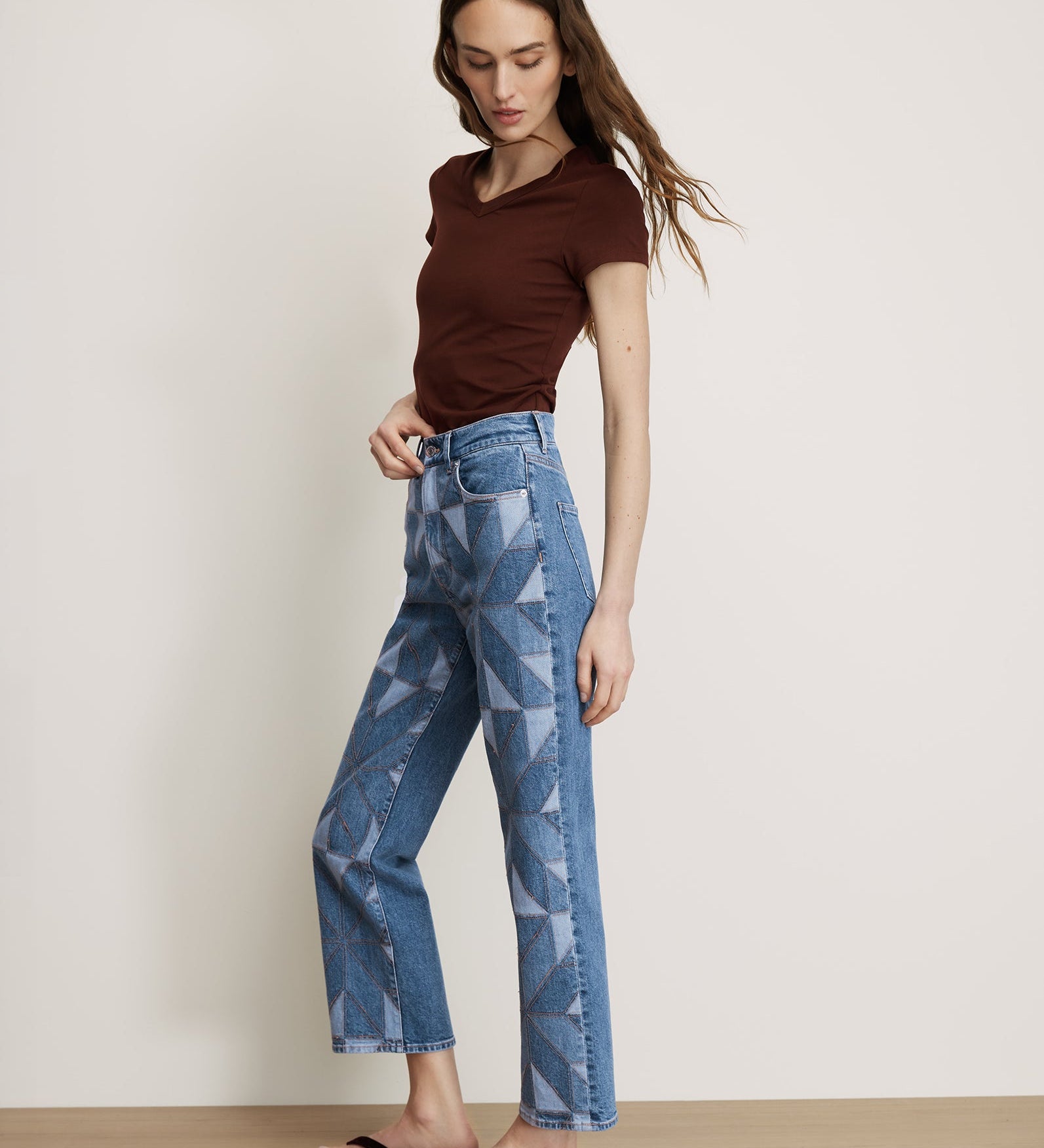 Veronica Beard - Dylan Quilt - Print Straight - Leg Jean