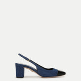 Veronica Beard - Cecile Denim Cap-Toe Slingback Pump