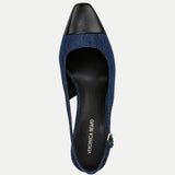 Veronica Beard - Cecile Denim Cap-Toe Slingback Pump