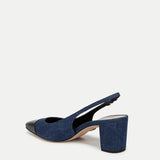 Veronica Beard - Cecile Denim Cap-Toe Slingback Pump