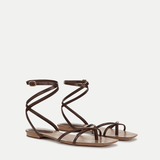 Veronica Beard - Allegra Leather Ankle - Wrap Sandal
