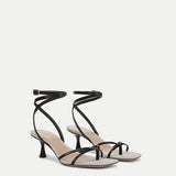 Veronica Beard - Caterina Leather Ankle - Wrap Sandal