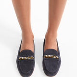 Veronica Beard - Penny Suede Chain-Link Loafer