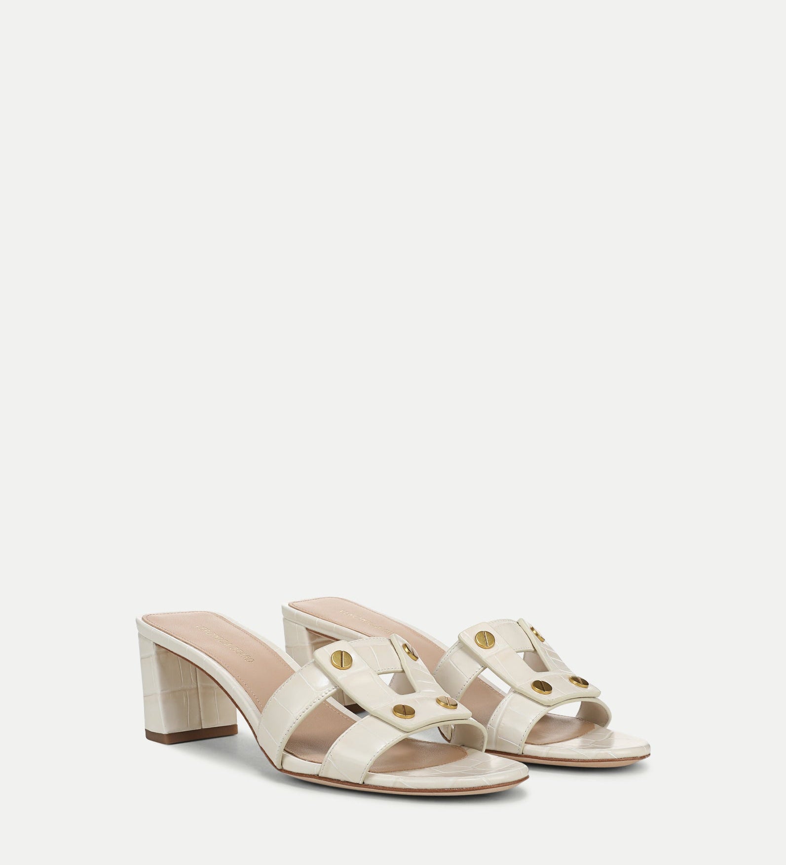 Veronica Beard - Via Croc - Embossed Mid - Heel Sandal
