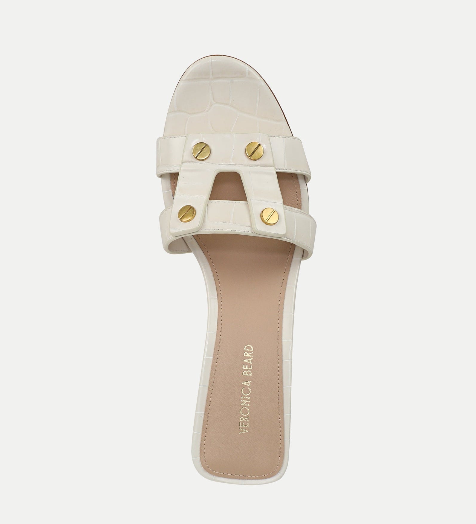 Veronica Beard - Via Croc - Embossed Mid - Heel Sandal