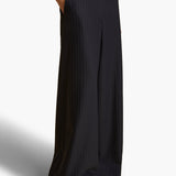 Khaite - Jacob Pant in Navy and White Stripe