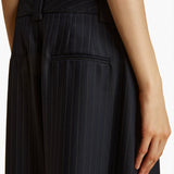 Khaite - Jacob Pant in Navy and White Stripe