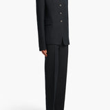 Khaite - Callen Pant in Dark Navy with Stripe