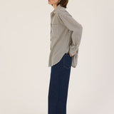 Jamie Haller - The Stripe Essential Shirt in Stone Blue