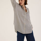 Jamie Haller - The Stripe Essential Shirt in Stone Blue