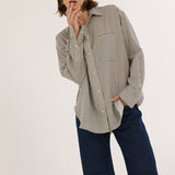 Jamie Haller - The Stripe Essential Shirt in Stone Blue