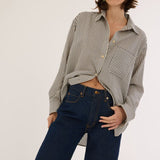 Jamie Haller - The Stripe Essential Shirt in Stone Blue