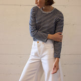 Jamie Haller - The Capital Tee in Navy Heather Stripe