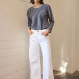 Jamie Haller - The Capital Tee in Navy Heather Stripe