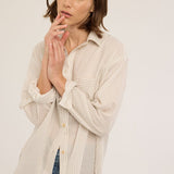 Jamie Haller - The Stripe Essential Shirt in White Tan