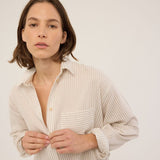 Jamie Haller - The Stripe Essential Shirt in White Tan