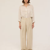 Jamie Haller - The Stripe Essential Shirt in White Tan